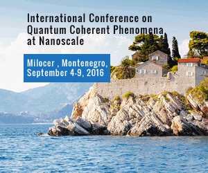 International Conference on Quantum Coherent Phenomena at Nanoscale Milocer , Montenegro, September 4-9, 2016.